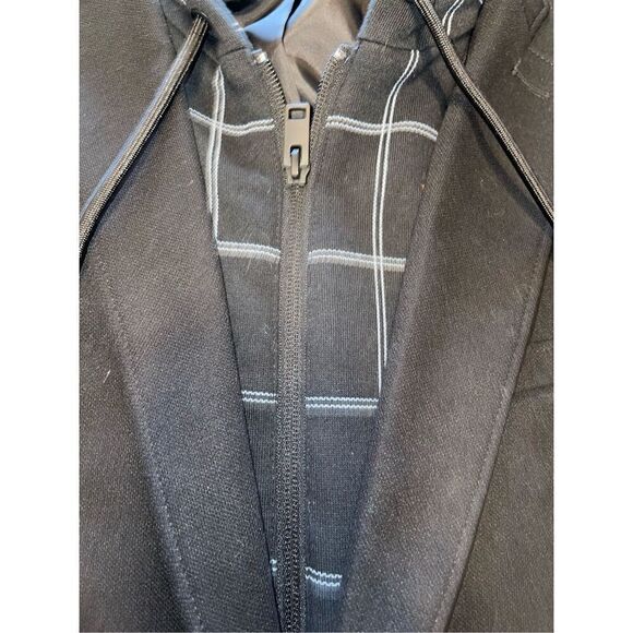 Express Mens Hooded Black Zip Button Jacket Size Medium.. hoodie zips out - Picture 3 of 9